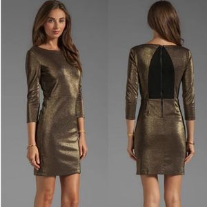 Alice + Olivia Gold Mini Dress